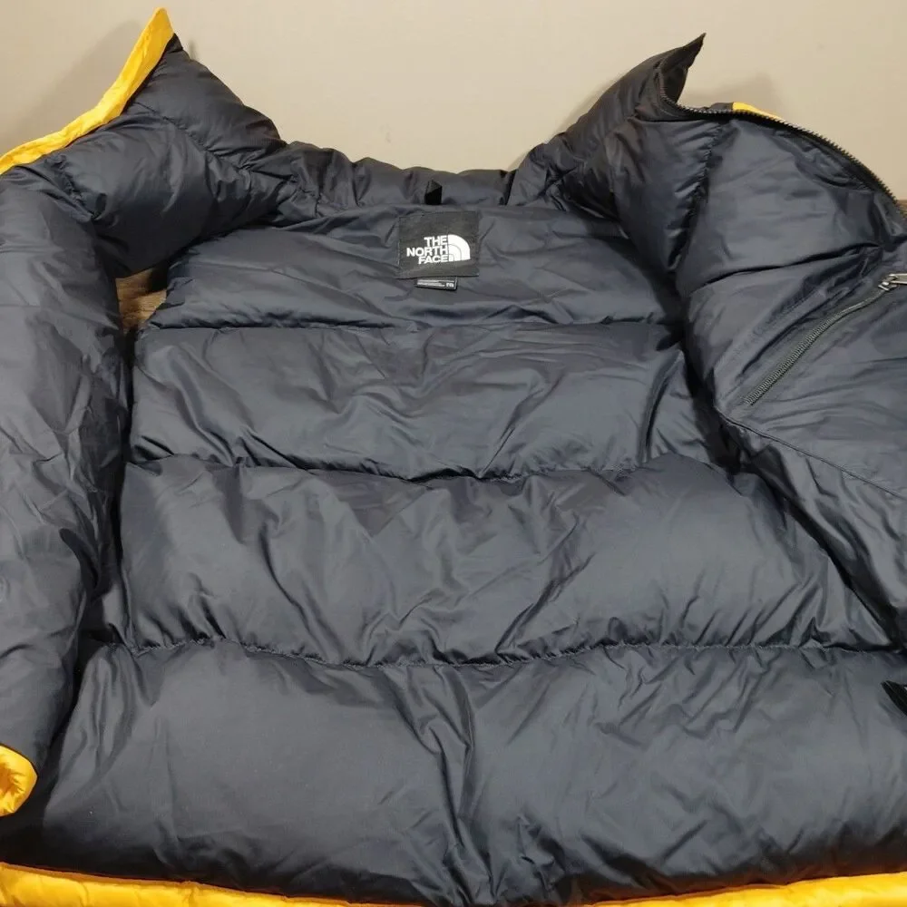 The North Face Vest 2XL XXL Black Yellow/Orange Down Puffer 700 Goose Down Zip